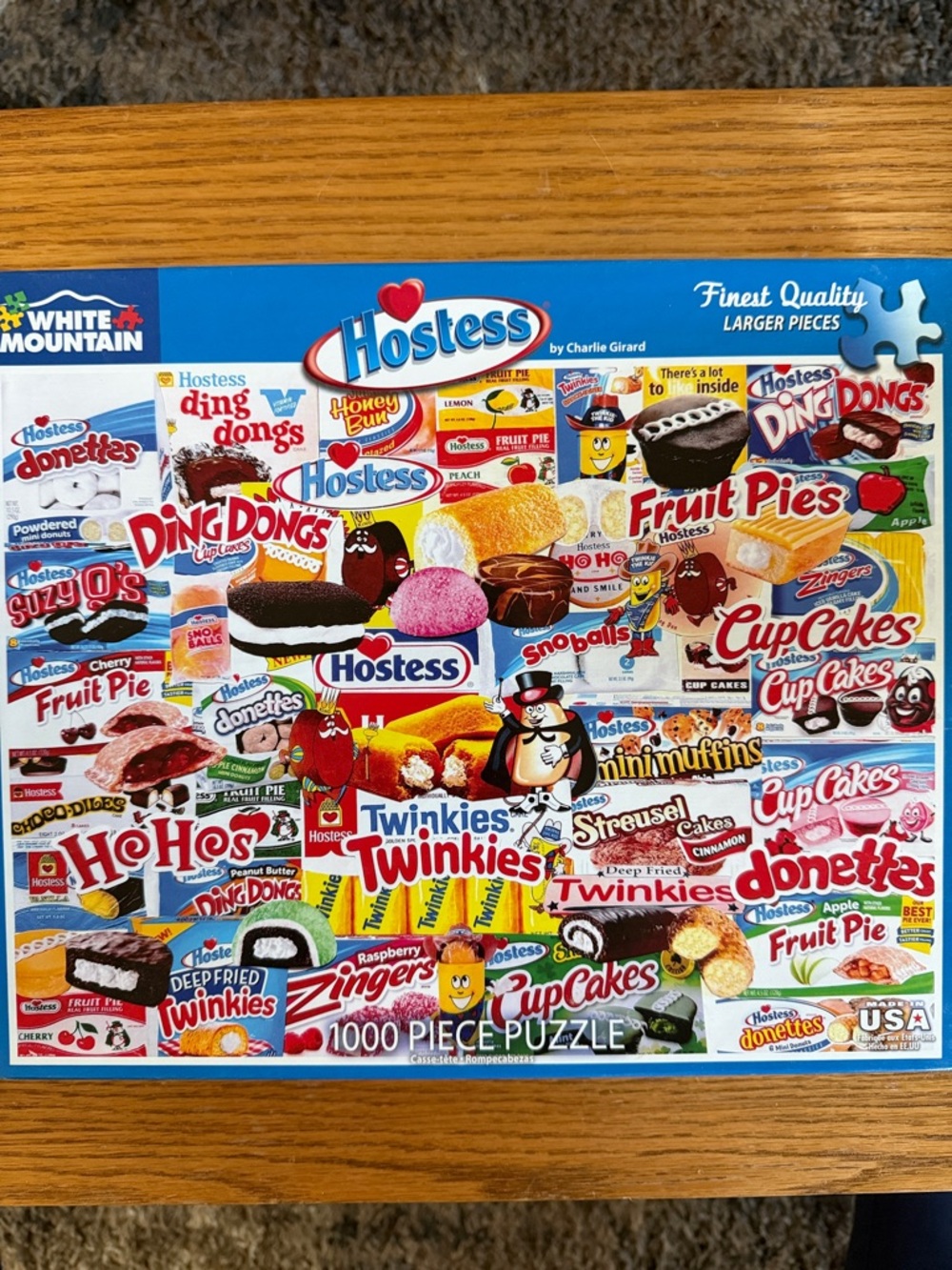Hostess Colorful Snack Logo 1000-Piece Jigsaw Puzzle - Blue Box
